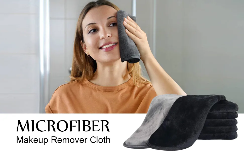 Microfiber facial cleaning towels 30x30cm make -up removered cloth - washable and reusable Microfiber make -up towel white 1 piece (6 Pack) - abschminktücher