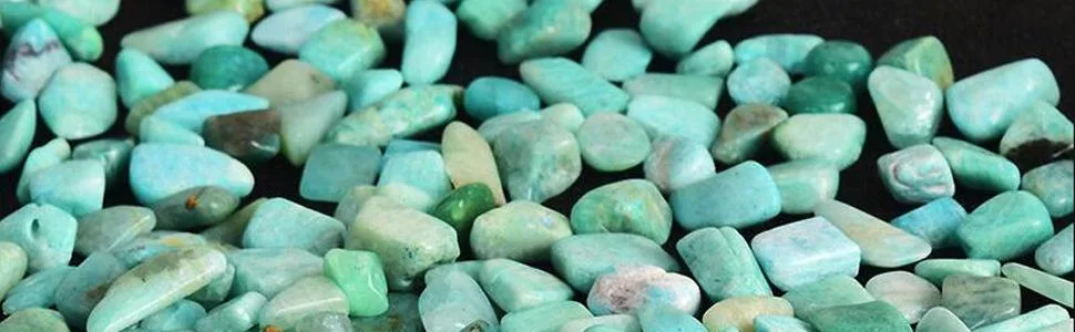 Orienttrea 500 grams amazonite drum stones mini amazonit gemstones charging stones granulate/mini chips amazonite healing stones packed in a gift box - Amazonit