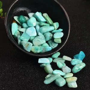Orienttrea 500 grams amazonite drum stones mini amazonit gemstones charging stones granulate/mini chips amazonite healing stones packed in a gift box - amazonita