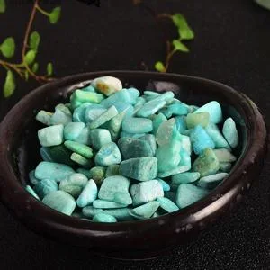 Orienttrea 500 grams amazonite drum stones mini amazonit gemstones charging stones granulate/mini chips amazonite healing stones packed in a gift box - amazonita