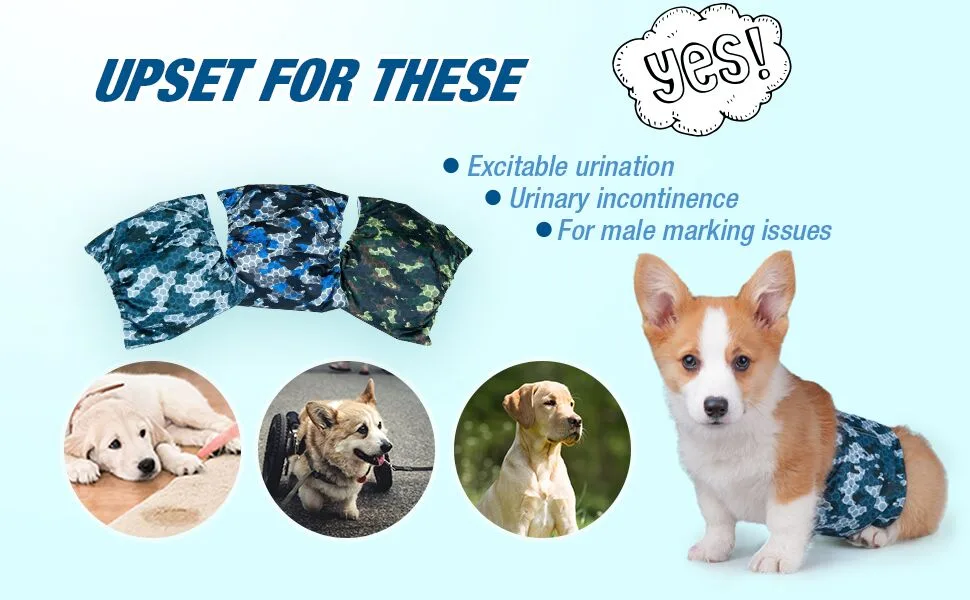 Dono 3-Pack Washable Diapers for Male Dogs with Super Absorbent - for Small Medium and Large Dogs - Army S - product information 2