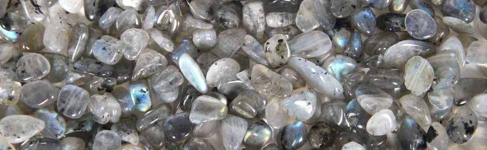 Orientrea 500g Moonstone Labradorite Tumbled Stones Moonstone Labradorite Gemstones Loading Stones Granules Chips Grey Moonstone - Labradorit