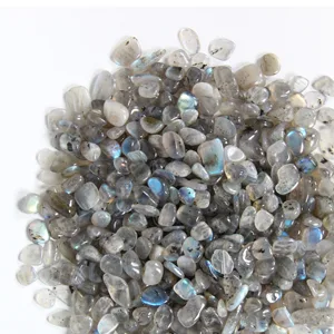 Orientrea 500g Moonstone Labradorite Tumbled Stones Moonstone Labradorite Gemstones Loading Stones Granules Chips Grey Moonstone - Labradorit