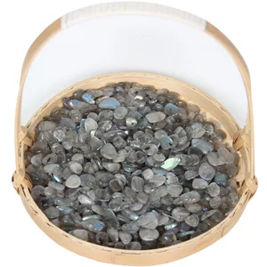 Orientrea 500g Moonstone Labradorite Tumbled Stones Moonstone Labradorite Gemstones Loading Stones Granules Chips Grey Moonstone - Labradorit