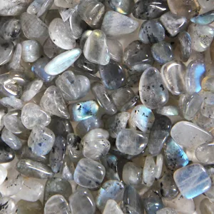 Orientrea 500g Moonstone Labradorite Tumbled Stones Moonstone Labradorite Gemstones Loading Stones Granules Chips Grey Moonstone - Labradorit