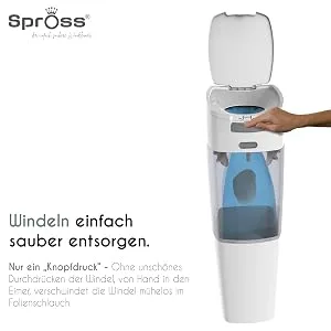 Spross refill cassettes for Spross diaper pail - 6 pieces - Protects against unpleasant odors 6 pieces (1 pack) - Klick und Weg