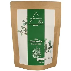 Ingenious Nature Bio-Chlorella Tablets 1000 g (2000 tablets of 500 mg) stock for 10 months chlorella algae tablets bio-chlorella pellets 1 kg (1 Pack) - Bio Chlorella Presslinge 1,8kg
