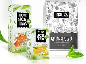 Intick sugar-free instant drink (mix package)-1 pack for 12 x 0.5-1 l-vegan beverage powder calorie & vitamin C-Instant powder different classical varieties - INSTICK Eistee Größe S