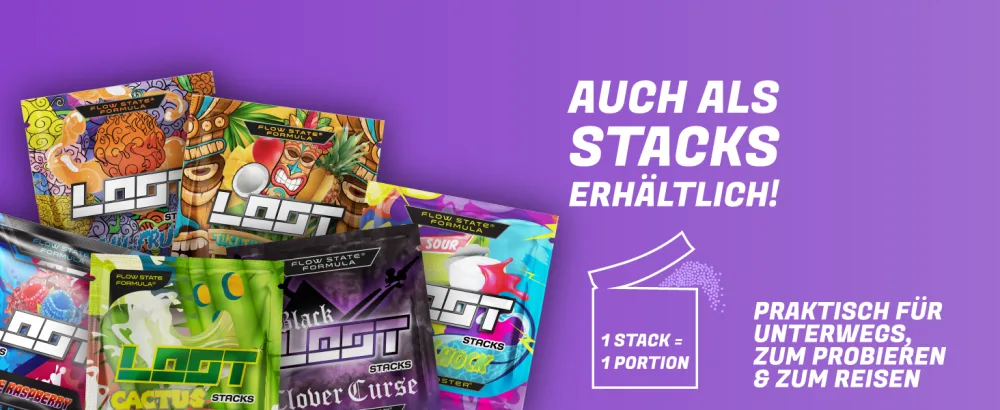 Loot - 7 Plus 1 Starter -Pack Game Booster/Energy Drink with 200 mg Kaffein & Taurin/8 Samples for concentration endurance & reactionability/gaming powder - level-up-gaming-booster, pre-workout-booster, booster-pre-workout, pre-workout, only, gamers-only