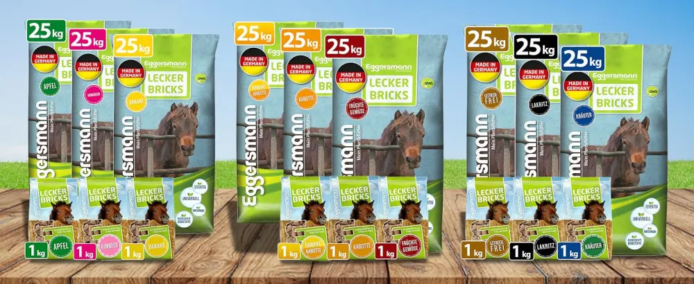 Eggersmann Lecker Bricks Raspberry Horse Treats Raspberry Treats for Horses and Ponies 1 kg Bag Carrot 1 kg (1 pack) - horse food getreidefrei leckerchen knabbern training