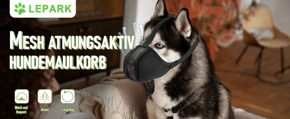 Ilepark muzzle for dogs soft network muzzle comfortable and breathable enables gases and drinks adjustable fit for small medium -sized large dogs (XL black) XL black - product information 1