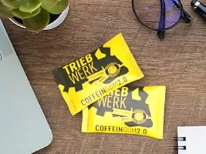 TRIEBWERK caffeine chewing gum 50mg caffeine per gum peppermint flavour 100 pieces vitamin B12 (10x refill) 10x 10pcs refill - Caffeine Gum