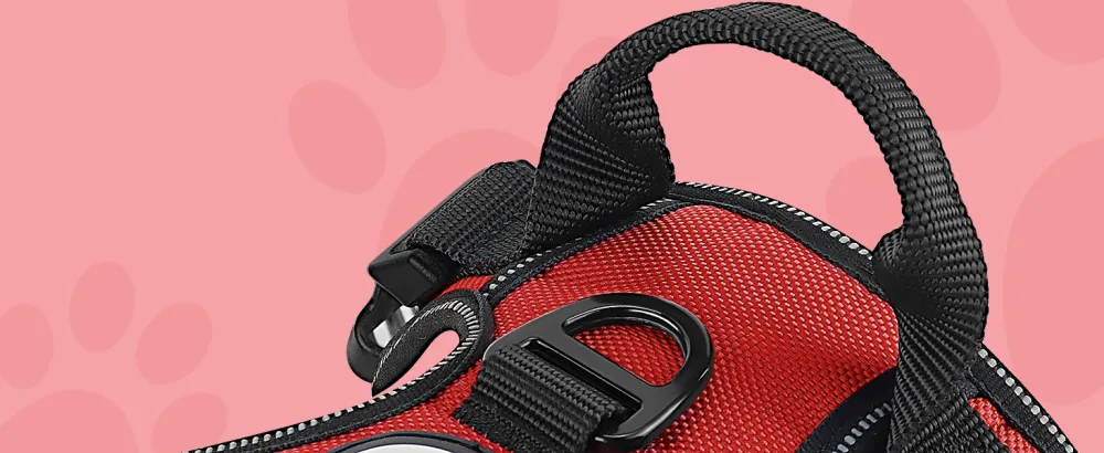 Joytale dog harness Small dogs reflective soft padded dogs curve ant zug adjustable breathable breast dishes with safe simple control handle red s s (1 Pack) red - Hundegeschirr