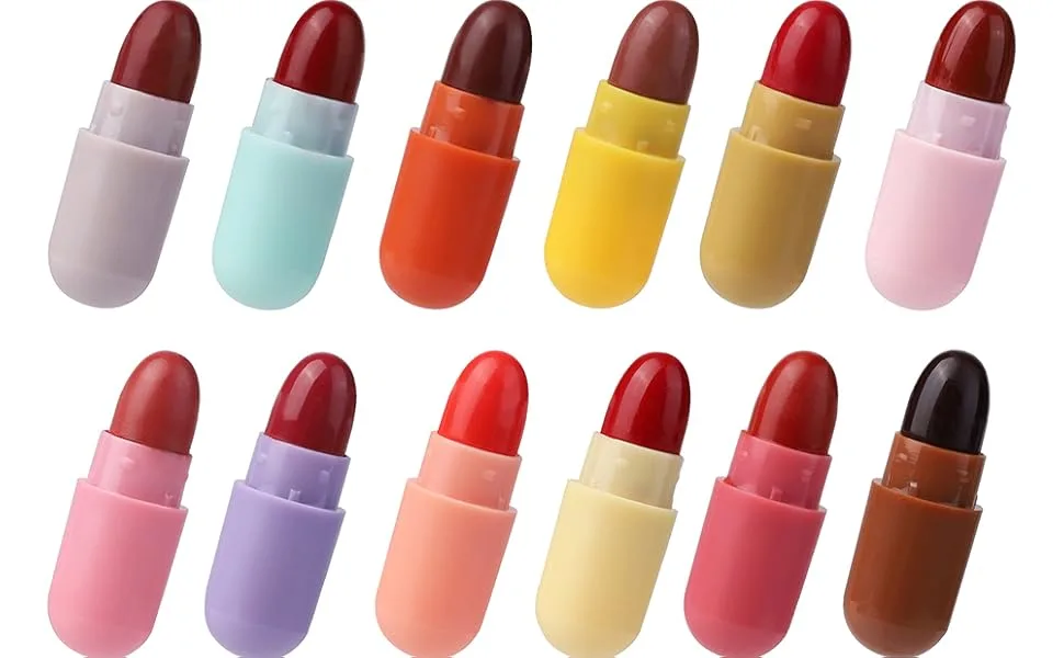 Allbestaye Capsule Lipstick Set Lip Gloss Set Capsule Shape Liquid Lipstick Portable Lipstick 12pcs - product information 23