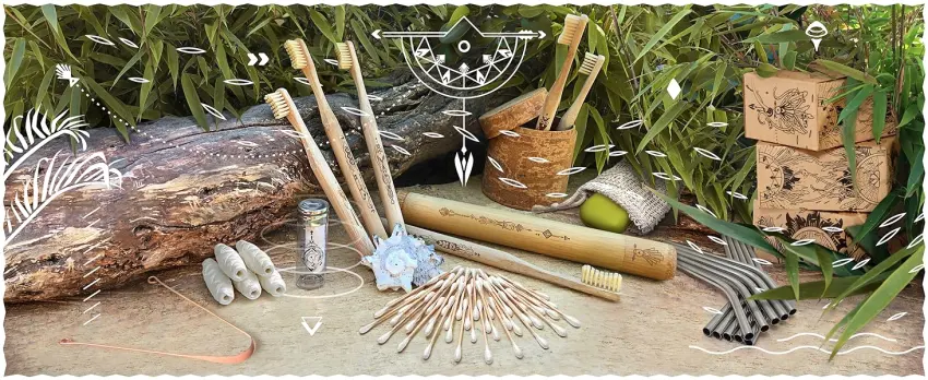 Nature nerds-bamboo toothbrushes in the set (4-pack)/hardness degree: medium/from the renewable raw material bamboo/vegan/bpa-free toothbrushes 4er set - Nature Nerds Produkte Design