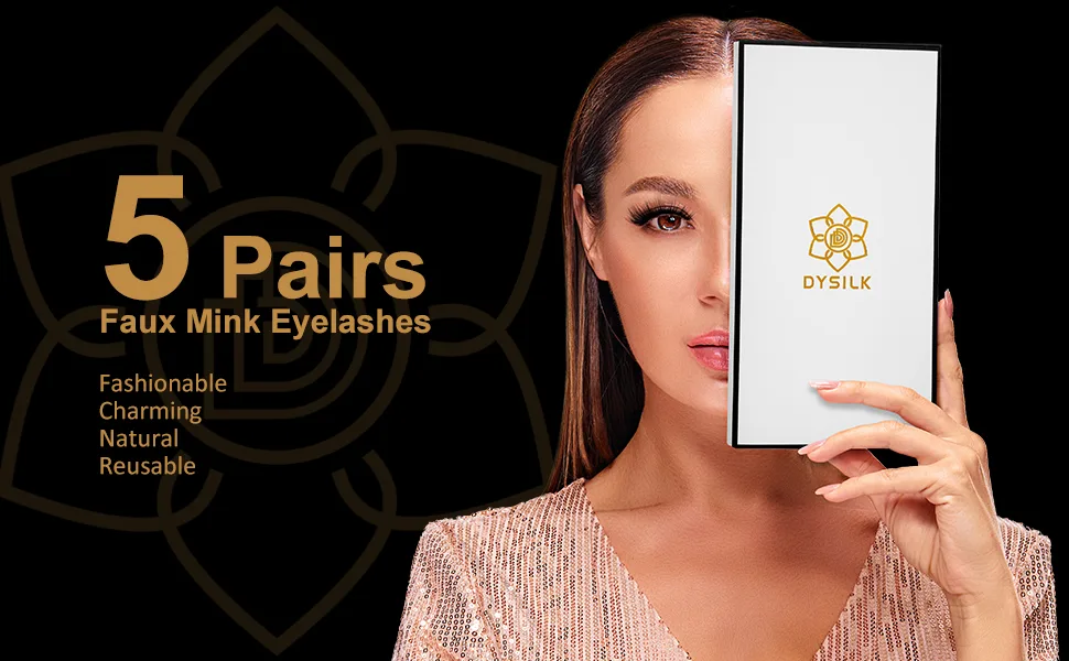 Dysilk eyelashes fake lashes - false eyelashes 5 pairs 6d lashes artificial eyelashes false eyelash extensions sets eyelashes naturally reusable |002-16mm 5 pairs (1 Pack) 002 - lashes