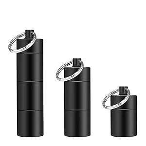 OPRET Pillendose keychain waterproof with 3 divisible compartments small tablet box for on the go pills container - black 1PCs black - frei kombinieren