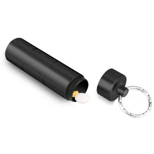 OPRET Pillendose keychain waterproof with 3 divisible compartments small tablet box for on the go pills container - black 1PCs black - pillendose
