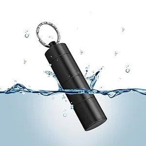 OPRET Pillendose keychain waterproof with 3 divisible compartments small tablet box for on the go pills container - black 1PCs black - wasserdicht