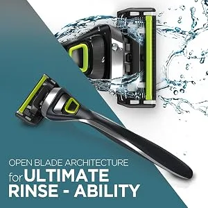 Dorco Pace 6 Pro 3D Motion Razor System - 1 Handle + 9 Cartridge Set 10 Piece Set - DORCO 5 Pro - Open Blade Architecture for Ultimate Rinse-Ability