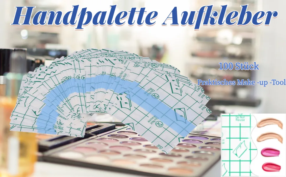 100pcs Makeup Hand Palette Waterproof PU Film Self-Adhesive Disposable Makeup Mixing Palette - product information 15