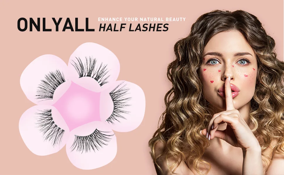 ONLYALL false eyelashes Half eyelash natural appearance thin eyelashes transparent band eyelash package Half eyelash corner lifts accent eyelashes 3D nurse 7 pair C06 - product information 15