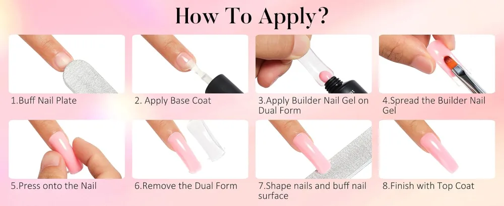 AIMEILI Gel Nail Extension Clear 30ml Soak Off UV LED Nails Building Gel Nail Extension Builder Gel Clear 30 ml (1 Pack) - Poly apply pc