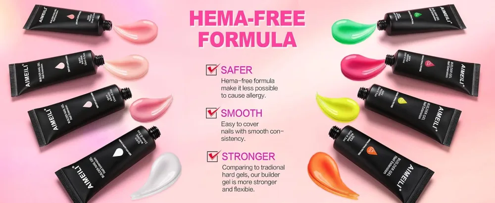 AIMEILI Gel Nail Extension Clear 30ml Soak Off UV LED Nails Building Gel Nail Extension Builder Gel Clear 30 ml (1 Pack) - Poly color pc