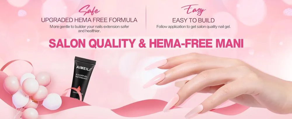 AIMEILI Gel Nail Extension Clear 30ml Soak Off UV LED Nails Building Gel Nail Extension Builder Gel Clear 30 ml (1 Pack) - Poly ending pc