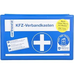 cartrend First Aid Kit Classic with Malteser First Aid Emergency Measures DIN 13164 blue 1 pack Blue - verbandkasten