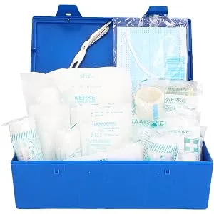 cartrend First Aid Kit Classic with Malteser First Aid Emergency Measures DIN 13164 blue 1 pack Blue - verbandkasten