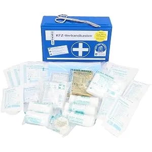 cartrend First Aid Kit Classic with Malteser First Aid Emergency Measures DIN 13164 blue 1 pack Blue - verbandkasten