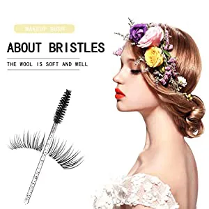 MSQ 60 pack mascara magic sticks disposable mascara eyebrow brushes Applicator 6 colors make-up cosmetic brush with crystal handle for eyelash extensions mascara - product information 17