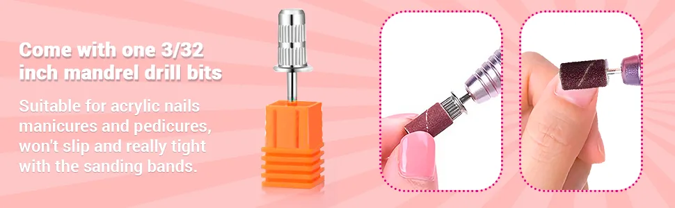 MelodySusie 100pcs Sanding Sleeves Sanding Bands Sanding Caps 180" Nail Drill Attachment for Nail Design Nail Art - product information 18