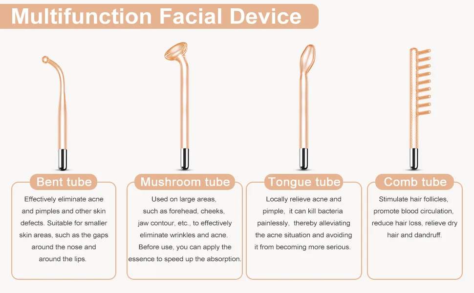 High Frequency Facial Machine - High Frequency Facial Wand, Device for Skin Care - product information 2