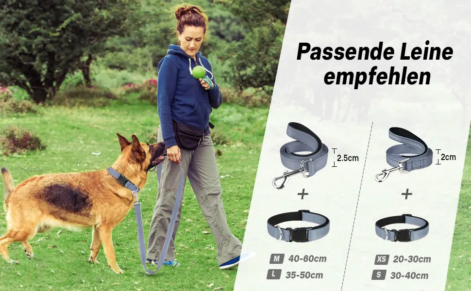 Joytale Dog Collar Reflective Dog Collar for Small Dogs S Grey S (Pack of 1) Grey - reflective dog collar