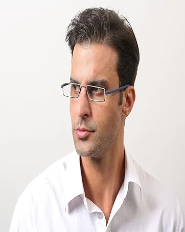 Reading glasses with ultra -light TR90 frame reading help half -global frame with half -frame visual help with glasses case for women and men (blue +2.5) blue +2.5 diopters (1 Pack) - lesebrille damen 2 0 lesebrille lesehilfe faltbare lesebrille anti blaue lesebrille lesebrille 1,5