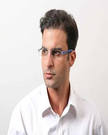 Reading glasses with ultra -light TR90 frame reading help half -global frame with half -frame visual help with glasses case for women and men (blue +2.5) blue +2.5 diopters (1 Pack) - Ultraleichte rahmenlose Lesebrille Lesebrille Männer und Frauen lesebrille damen lesebrille