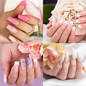 Profico nail template modeling template self-adhesive nail stencil nail extension modeling template self-adhesive 100 pieces rose marble pcv 100pcs pink marble (pvc) - Schablonen Nagelverlängerung Modellier Schablone Selbstklebend für Gel Nägel