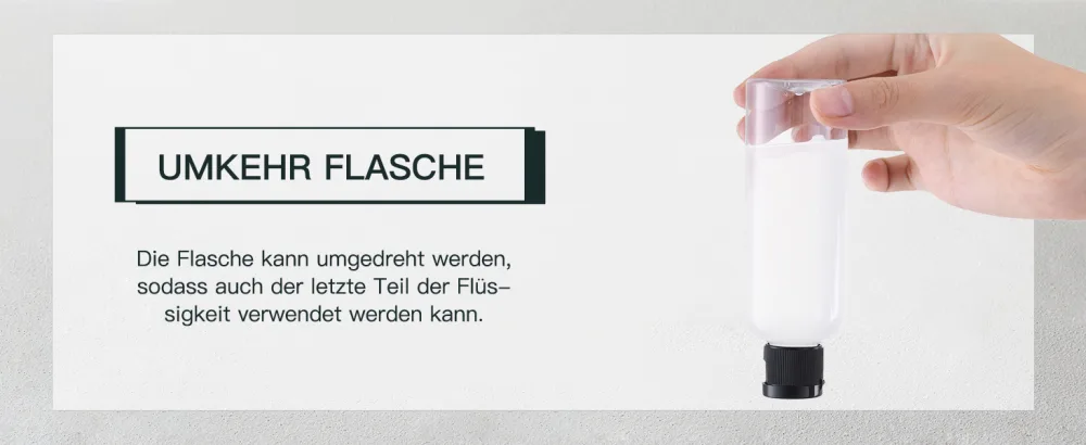 TOUREAL 100ML Bernstein travel bottles set with flip cap (5 pieces) empty donor plastic bottle set filling bottles for cosmetics with funnel (brown) - UMKEHRFLASCHE