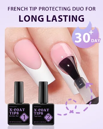 Bartbox Builder Gel 15ml for Xcoattips French Nails no more flake off the French tips long durability 30+ days 1 ml (1 Pack) Balck - 3-in-1 X-coat Tips