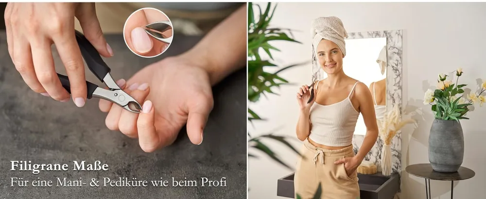 Robbx PROFIAL NAILLAND |Head cutter for strong toenails |Head tongs for thick nails for foot care |Soft handle |Stable leather case - kopfzange
