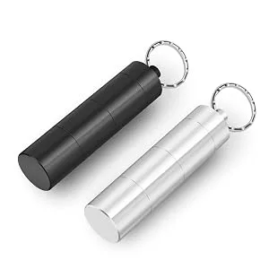 OPRET 2 Pack Pillendose keychain waterproof with 3 divisible compartments small tablet box for on the go Pill dose small 2 pieces - pillendose