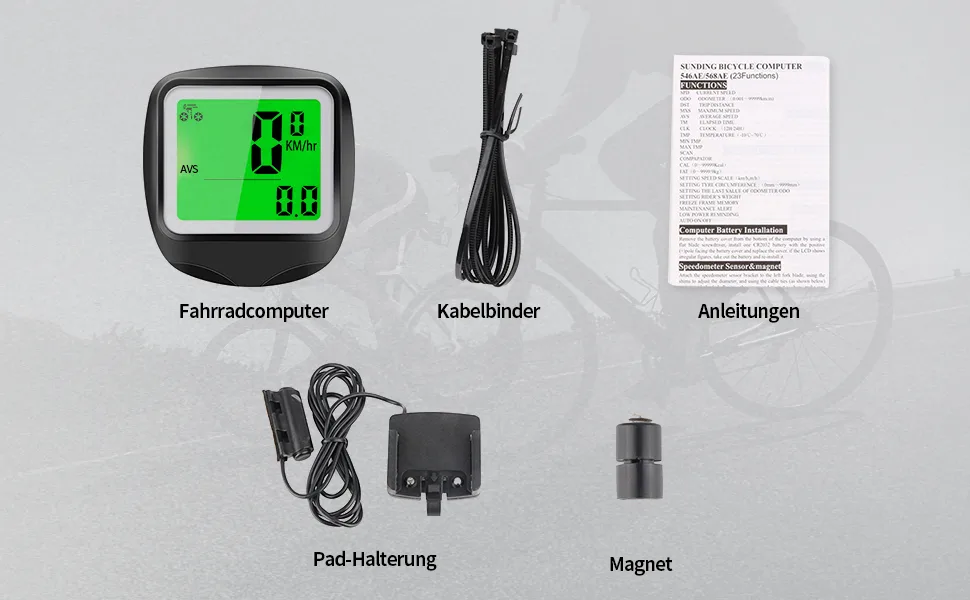 Finibo bicycle computer wired mileage counter speedometer for bicycle 23 functions waterproof LCD speed bicycle tacho bike computer 1 single - product information 10