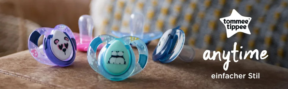 Tommee Tippee Closer To Nature Anytime Orthodontic Pacifiers Pack of 2 BPA-free Assorted Colors - schnuller