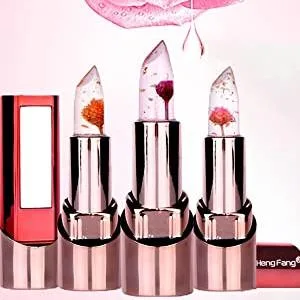 3Pcs Flower Crystal Jelly Magic Temperature-Change Color Lipstick Moisturizing Lipstick Long Lasting Nutritious Lip Balm B (H9302x3) - product information 3
