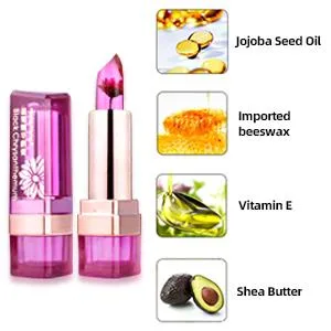 3Pcs Flower Crystal Jelly Magic Temperature-Change Color Lipstick Moisturizing Lipstick Long Lasting Nutritious Lip Balm B (H9302x3) - product information 4