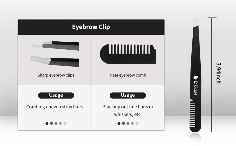 DUcare Eyebrow Razor, Scissors, Tweezers, Eyelash Comb Curler and eyebrow brush 5 in 1 eyebrow kit for Makeup Grooming 5pcs eyebrow kit - eyebrow clip