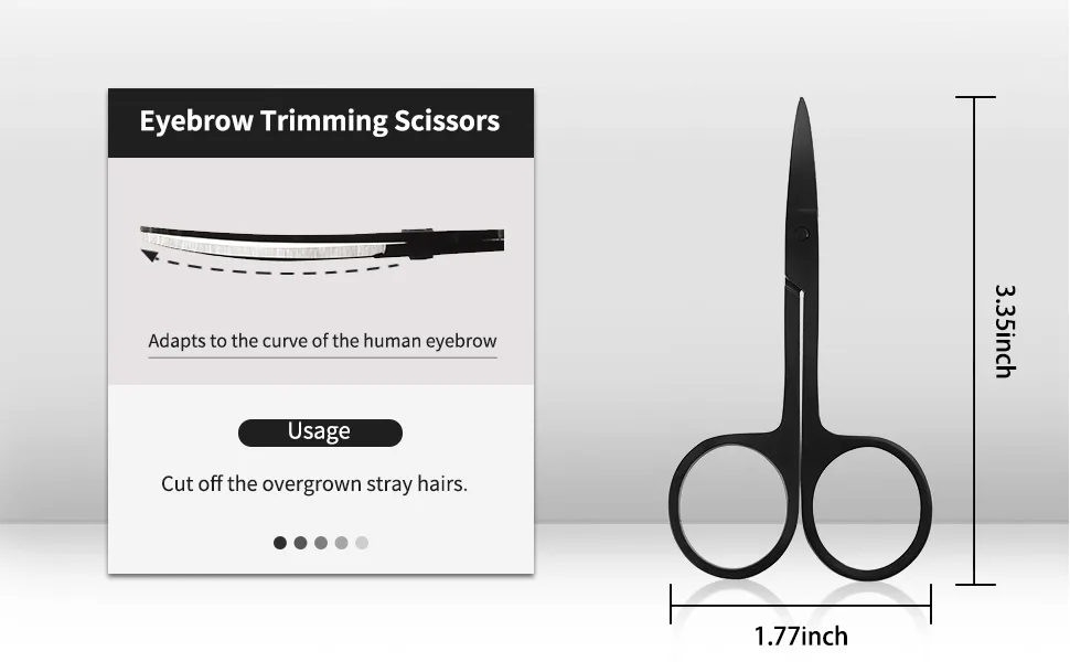 DUcare Eyebrow Razor, Scissors, Tweezers, Eyelash Comb Curler and eyebrow brush 5 in 1 eyebrow kit for Makeup Grooming 5pcs eyebrow kit - eyebrow trimming scissors
