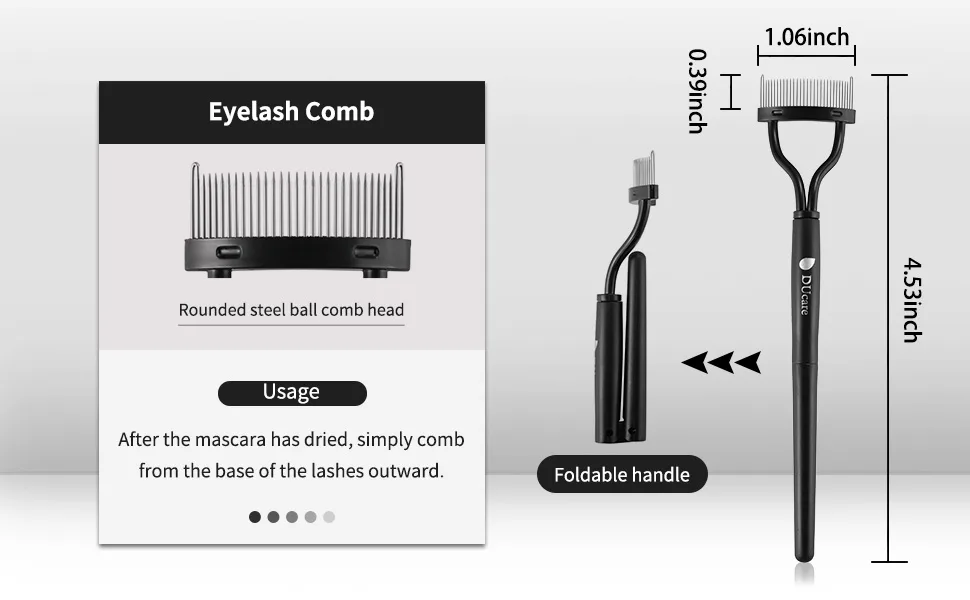 DUcare Eyebrow Razor, Scissors, Tweezers, Eyelash Comb Curler and eyebrow brush 5 in 1 eyebrow kit for Makeup Grooming 5pcs eyebrow kit - eyelash comb